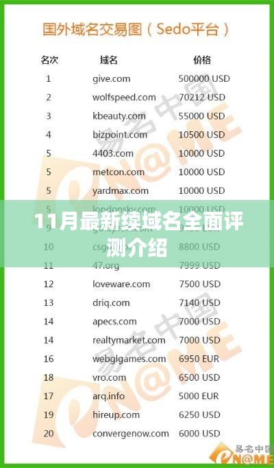11月最新续域名全面评测介绍