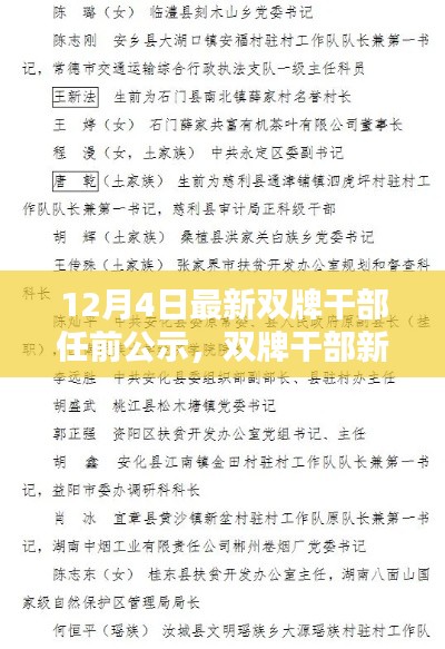 双牌干部任前公示日,新篇章、小温馨与友情力量的展现