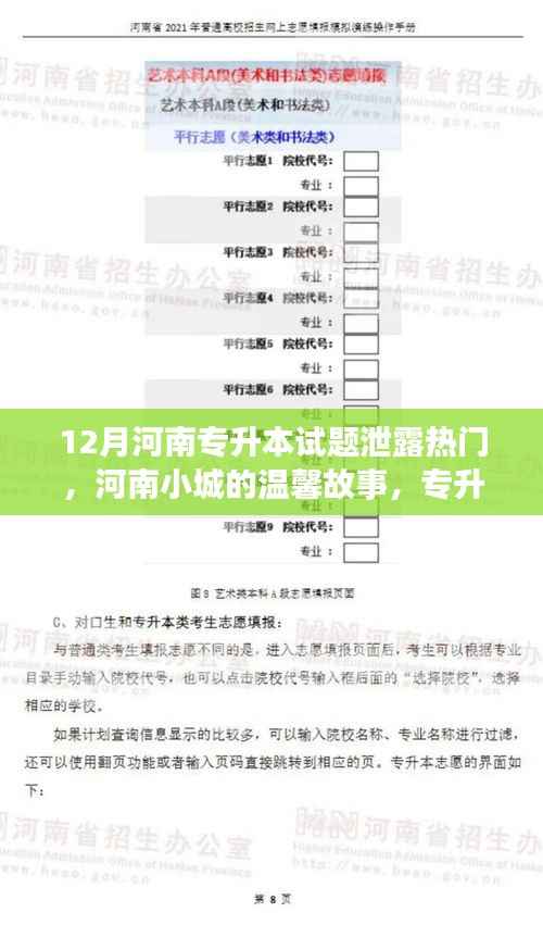 河南专升本试题泄露风波背后的温馨小城故事与友情相伴