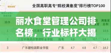 丽水食堂管理公司排名榜,行业标杆大揭秘!